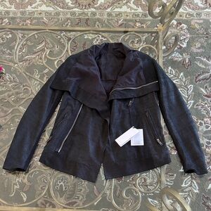 Rick Owens Black Leather Jacket